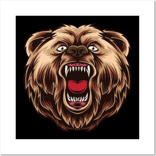 Growling Angry Bear Posters and Art